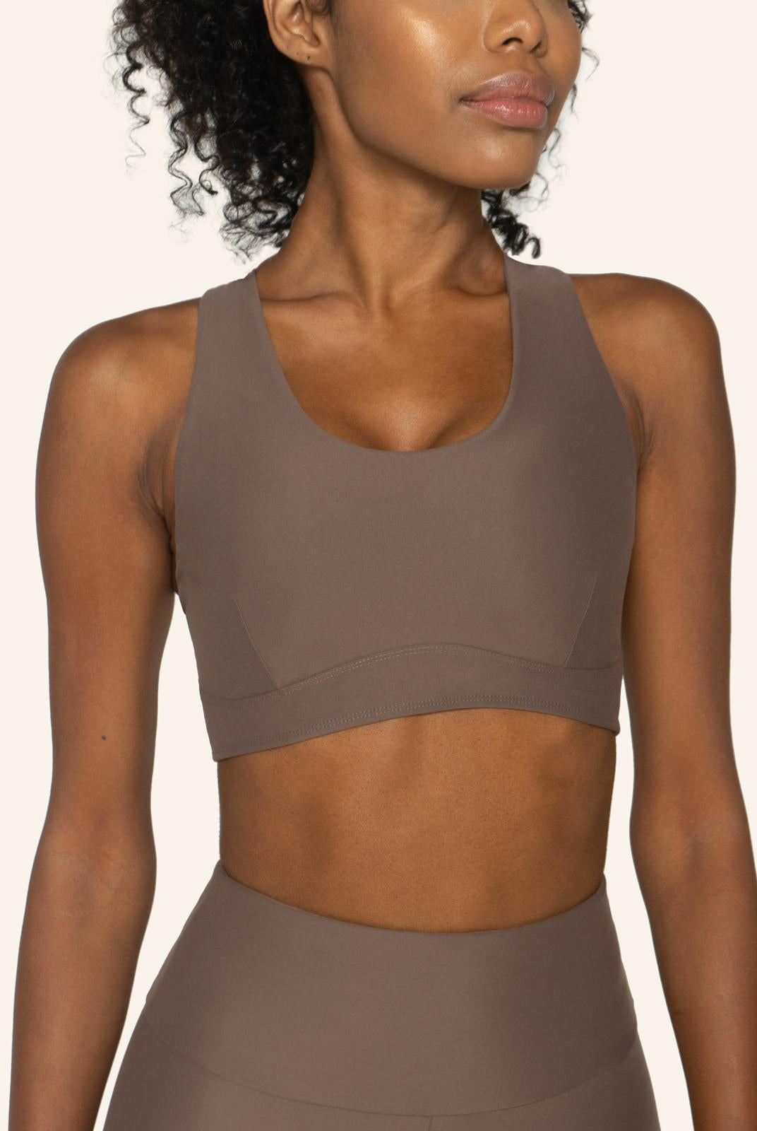 Racerback Crop Top Brown