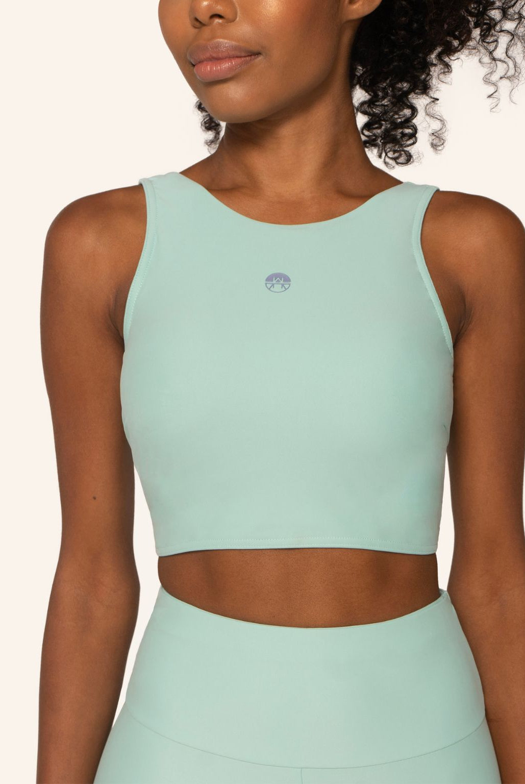 Rhône High Neck Sports Bra Crop Top River - Horizon Athletic