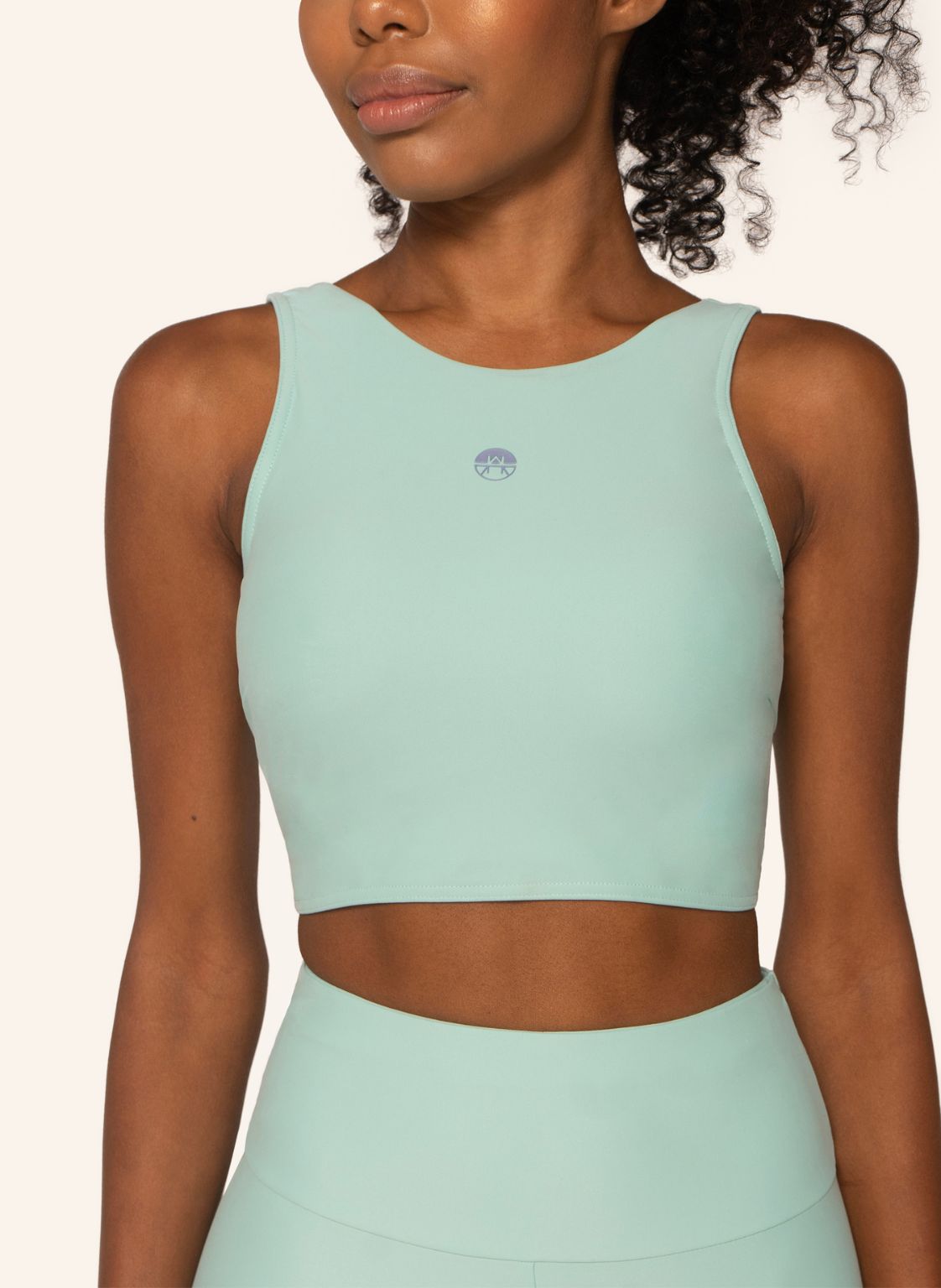 Rhône High Neck Sports Bra Crop Top River - Horizon Athletic