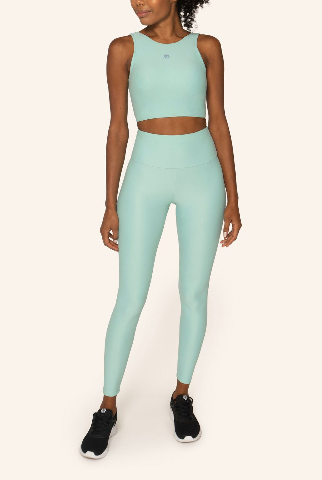 Rhône High Neck Sports Bra Crop Top River - Horizon Athletic