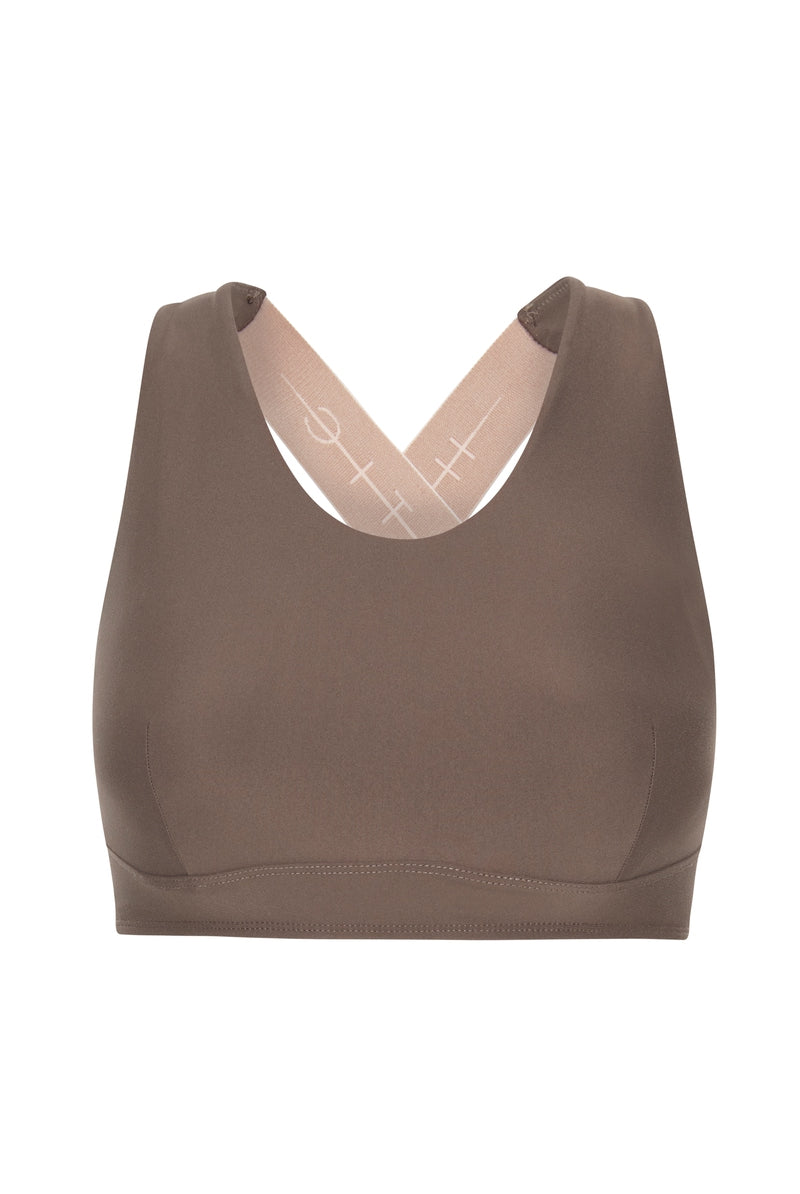 Arolla Racerback Sports Bra Top Soft Earth - Horizon Athletic