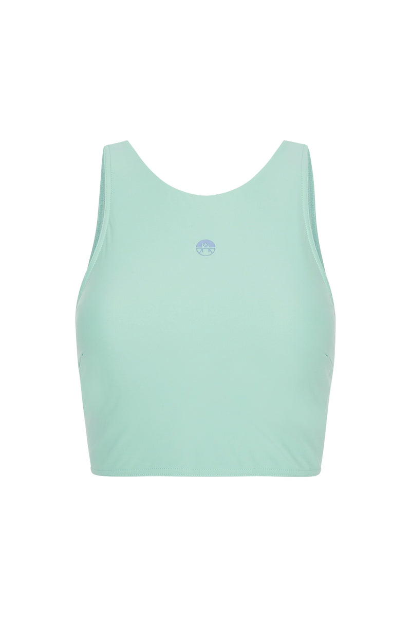 Rhône High Neck Sports Bra Crop Top River - Horizon Athletic